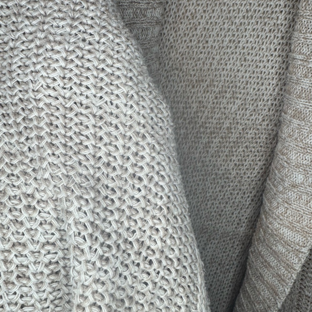 Garage Knit Open Front Cardigan Sweater Oatmeal Chunky Knit Size M/L - Picture 4 of 5